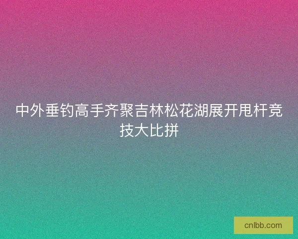 中外垂钓高手齐聚吉林松花湖展开甩杆竞技大比拼