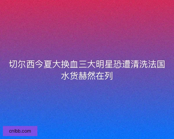 切尔西今夏大换血三大明星恐遭清洗法国水货赫然在列