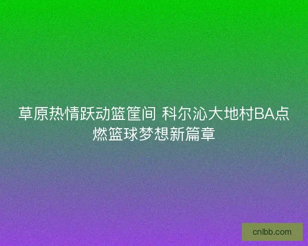 草原热情跃动篮筐间 科尔沁大地村BA点燃篮球梦想新篇章 草原热情跃动篮筐间 科尔沁大地村BA点燃篮球梦想新篇章