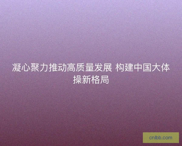 凝心聚力推动高质量发展 构建中国大体操新格局 凝心聚力推动高质量发展 构建中国大体操新格局